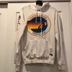 Aviator Nation M White Pullover Hoodie Venice